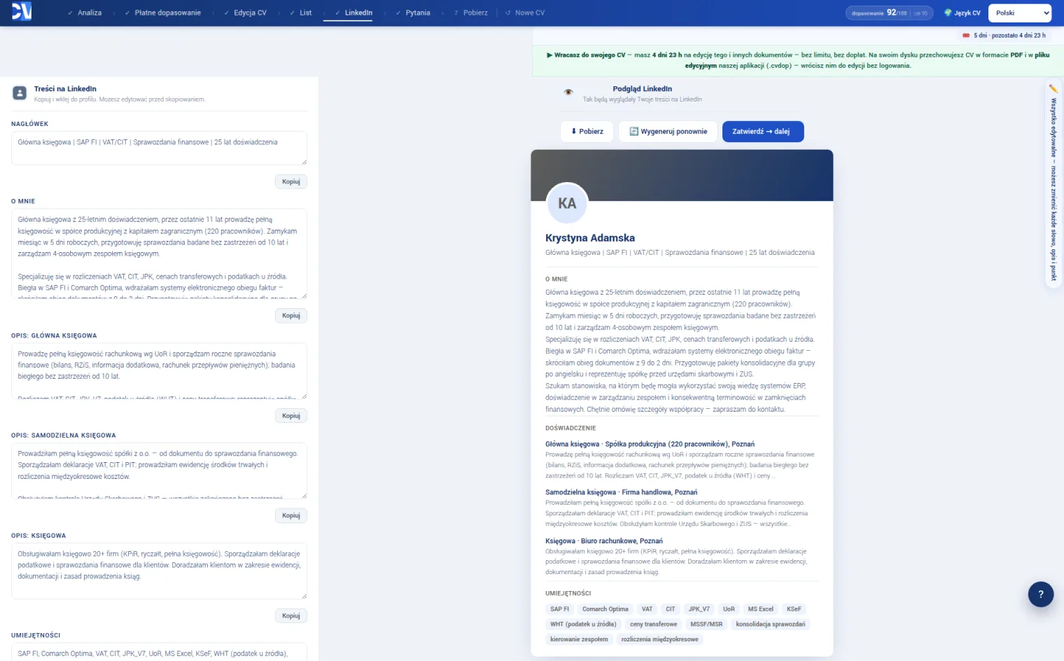 Treści na profil LinkedIn gotowe do skopiowania