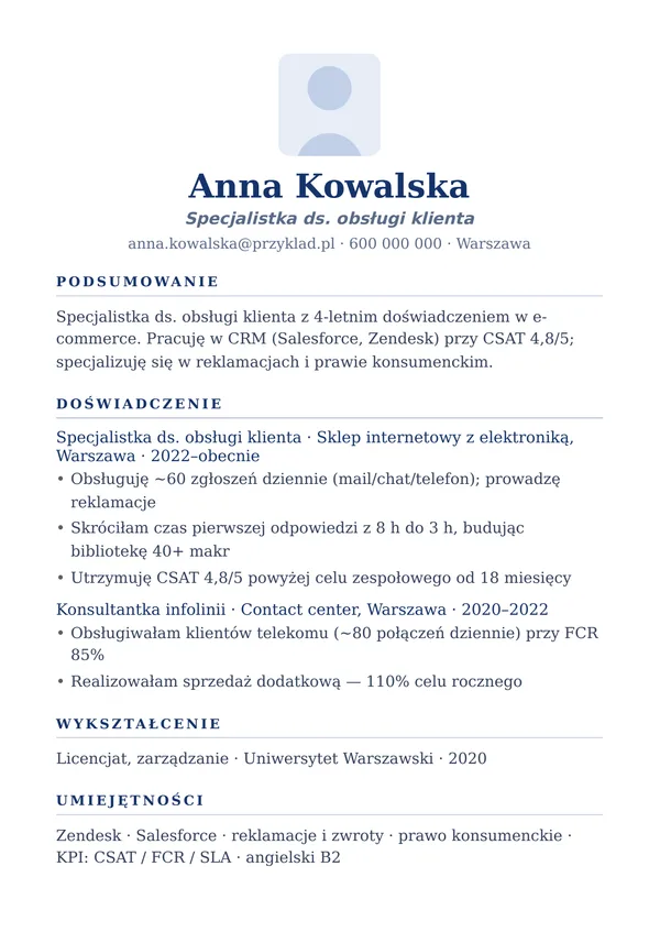 Szablon CV Academic — akademicki, pod naukę