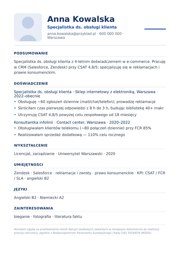 Szablon CV Corporate — korporacyjny, stonowany