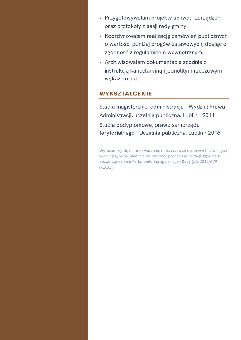 Wzór CV — Urzędnik administracji publicznej — strona 2